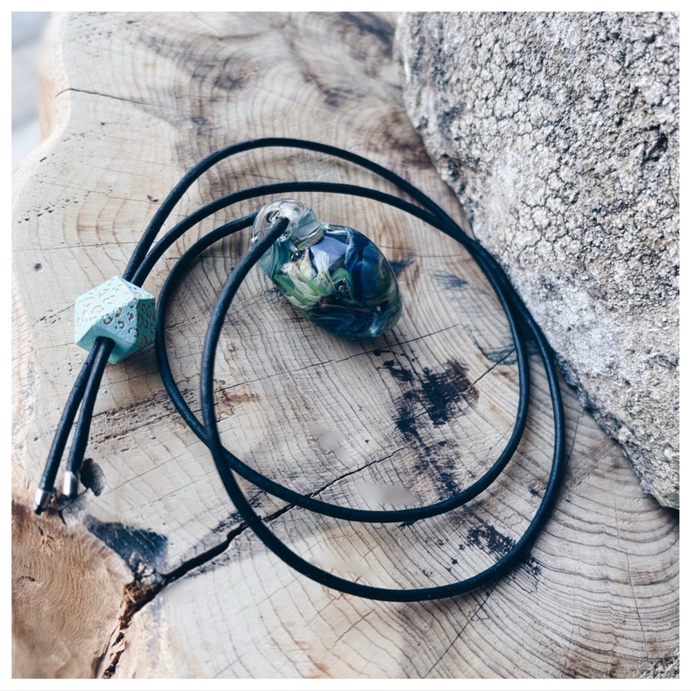 OOAK Artisan Borosilicate "Galaxy" Vortex Pendant - Adjustable Art - Picture 4 of 16